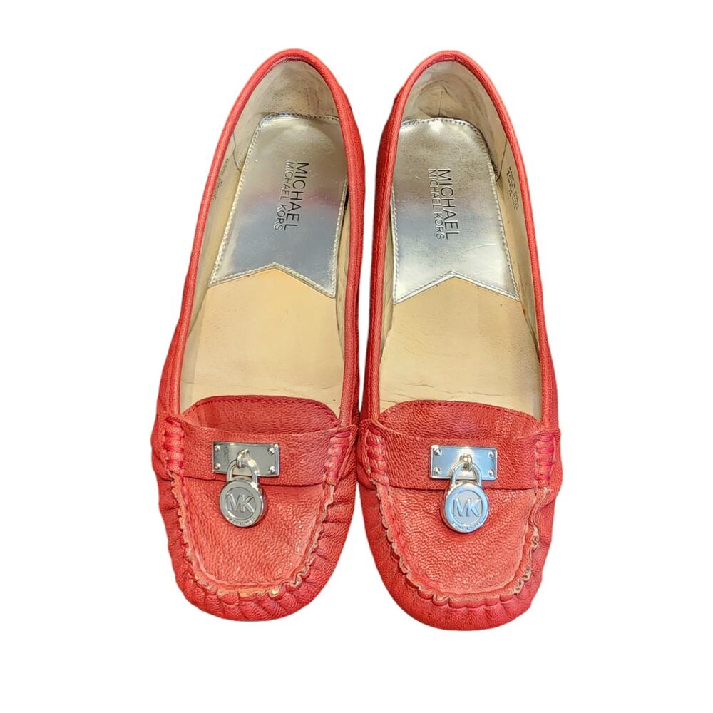 Michael Kors Red Leather Moccasin Loafer Size 7